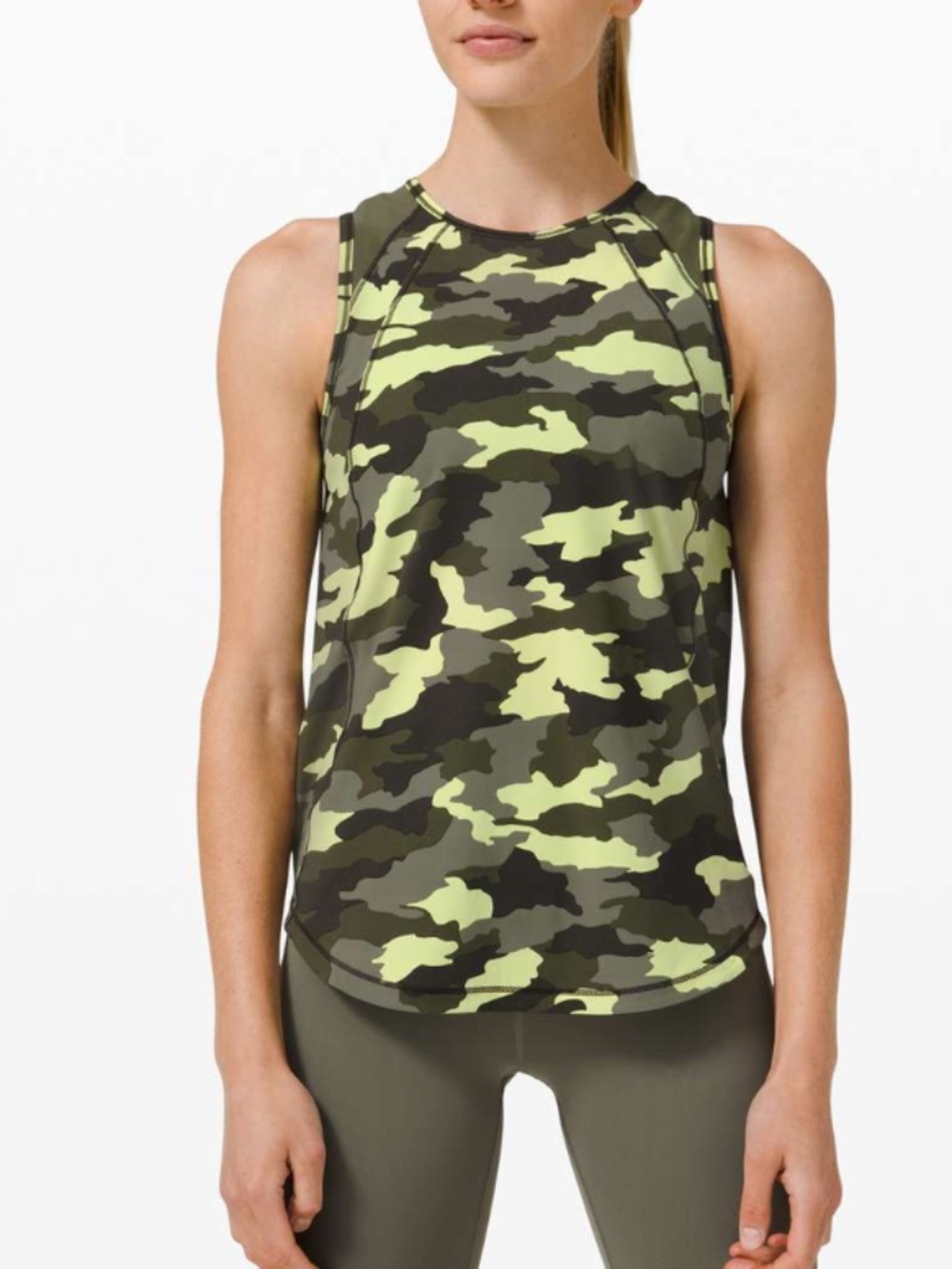 Lululemon Sculpt Tank Sz 8 Heritage 365 Camo Crispin Green Multi p/Medium Olive